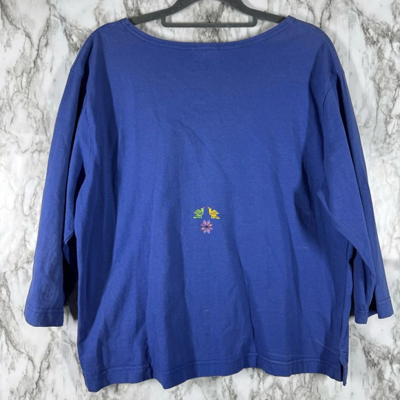 Sabaku Woman’s Long Sleeve Tee Animal Print Blue Medium - Picture 2 of 6